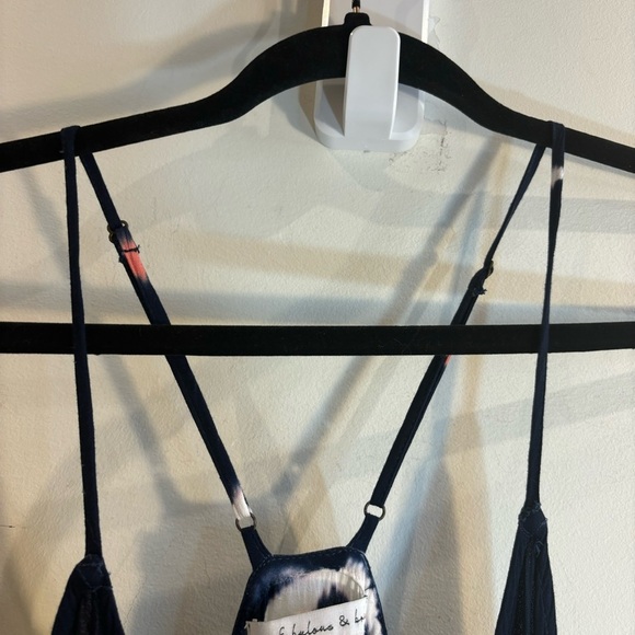 YOUNG FABULOUS & BROKE Sz M True Wrap Tie Dye Spaghetti Strap Maxi Dress - Picture 4 of 10